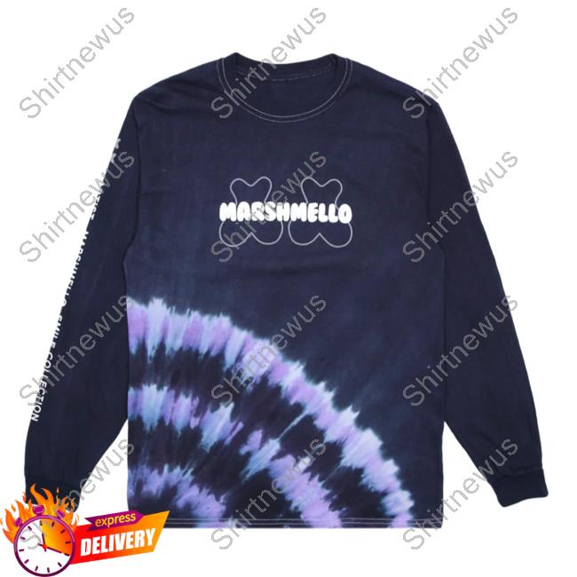 Official Marshmello Music Clothing Store Shop Mello Spot Tie Dye L/S Hoodies Black Marshmellomusic Merch