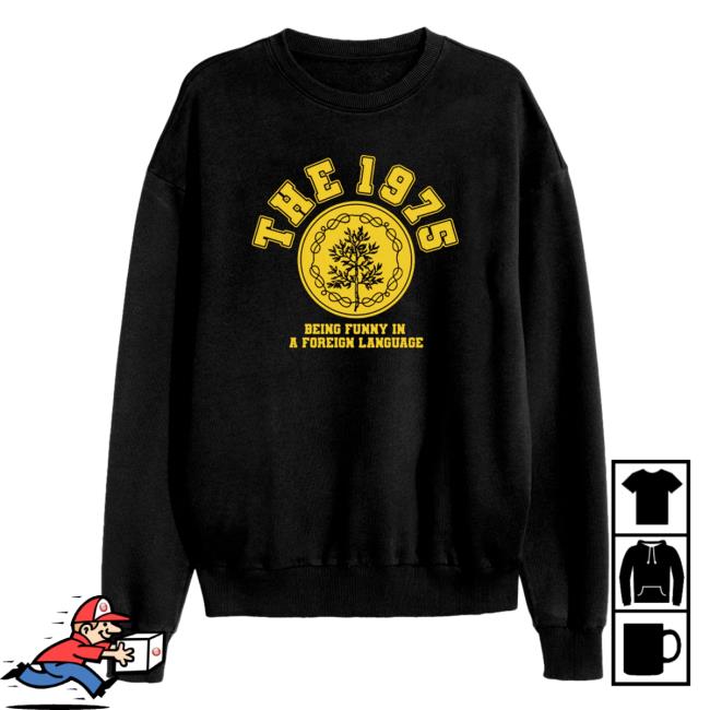 Official The 1975 Apparel Clothing Store Merch Shop The1975 Being Funny In A Foreign Language Emblem Hoodie Official The 1975 Apparel Clothing Store Merch Shop The1975 Being Funny In A Foreign Language Emblem Hoodie