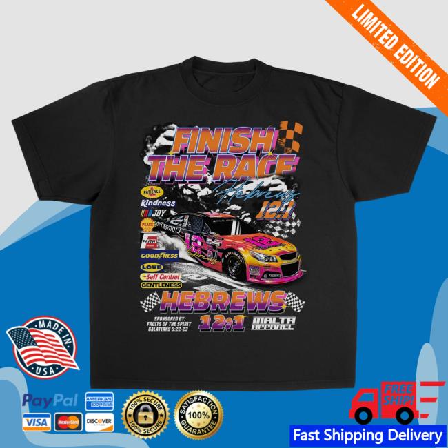 Official Malta Apparel Clothing “Finish The Race” Garment Dyed Shirt New - Black Official Malta Apparel Clothing “Finish The Race” Garment Dyed Shirt New - Black