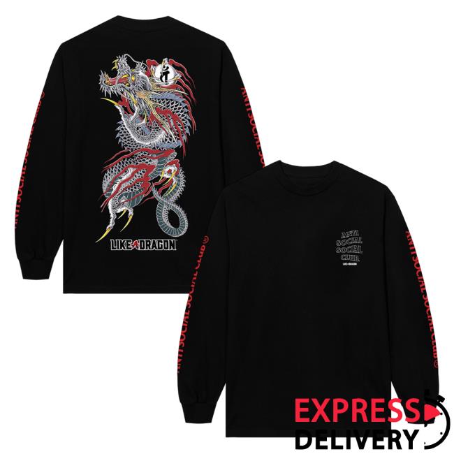 Official Yakuzafan Anti Social Social Club X Like A Dragon Collaboration Merch ASSC x Like a Dragon Hoodie Black Official Yakuzafan Anti Social Social Club X Like A Dragon Collaboration Merch ASSC x Like a Dragon Hoodie Black
