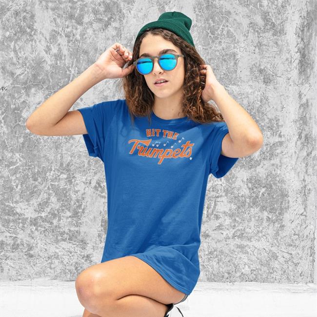 Breakingt Merch Hit The Trumpets Long Sleeve Tee Blue