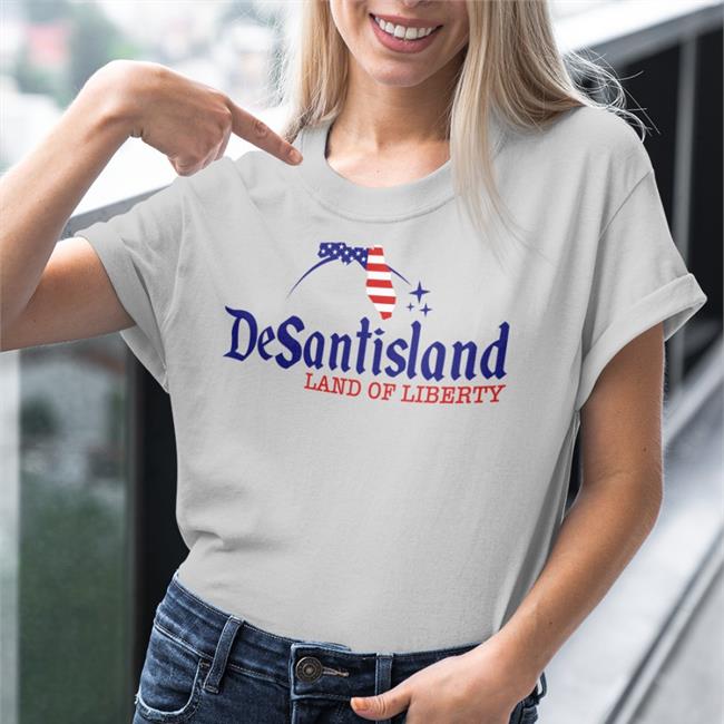 Desantisland Land Of Liberty Florida Map Fl Flag Patriotic Shirt Hal