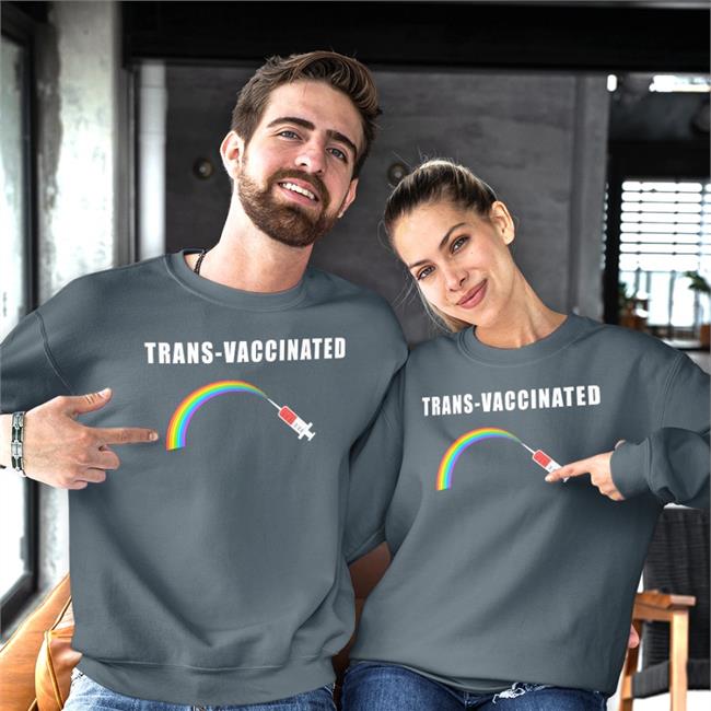 Black Trans-Vaccinated Rainbow Shirt Alex Strenger