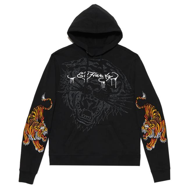 Official Ed Hardy Merch Store Tigers Popover Sweatshirt EdHardy Apparel Clothing Shop
