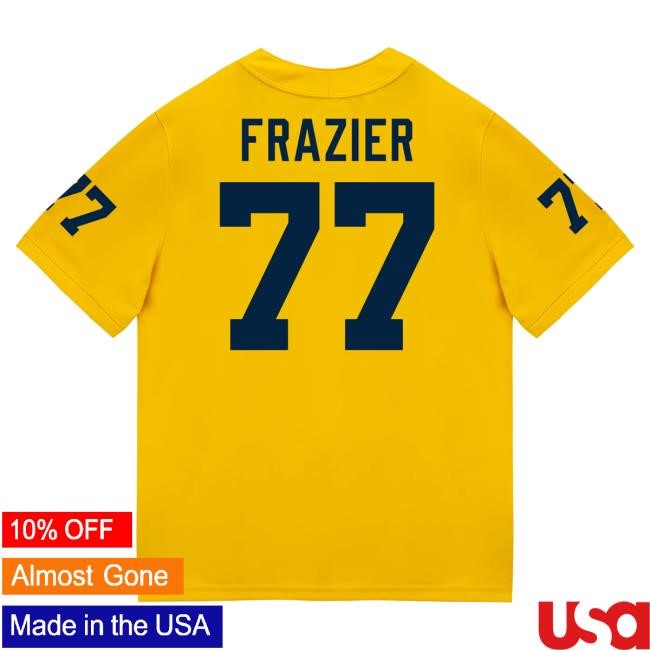 Official The M Den Michigan Wolverines #77 Blake Frazier Student Athlete Maize Football Jersey Tees