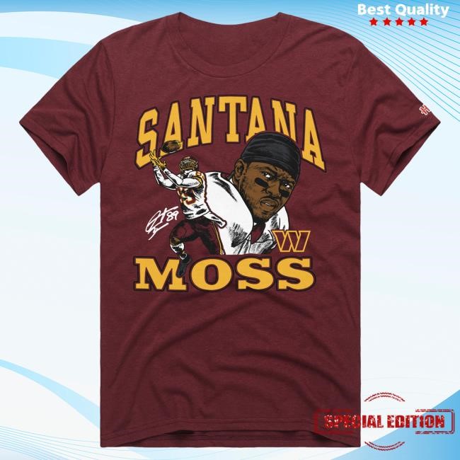 Official Unisex Homage Santana Moss Burgundy Washington Commanders Retired Player Classic Caricature Tshirt