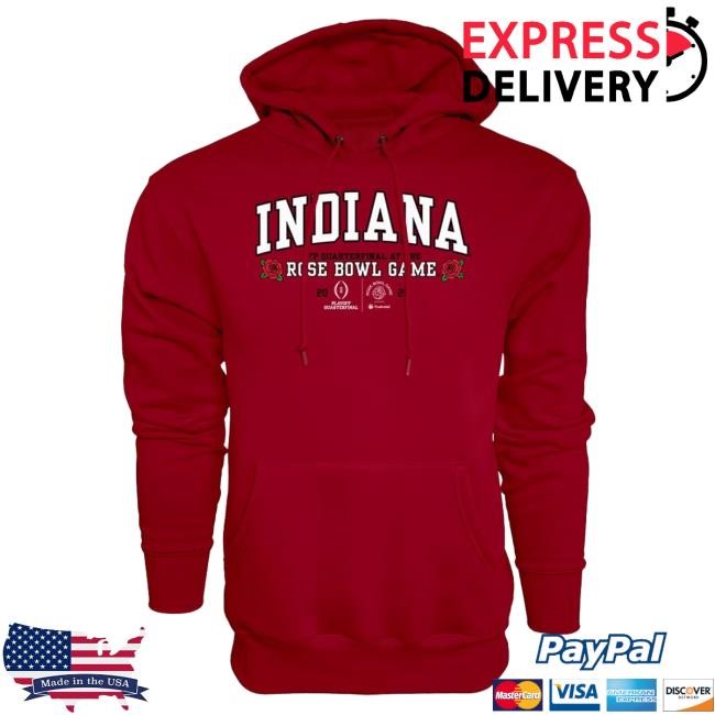 Blue 84 Indiana Hoosiers Mens Crimson 2026 Rose Bowl Game Twill Long Sleeve Hoodies | Rally House Official Merch Store Shop | RallyHouse