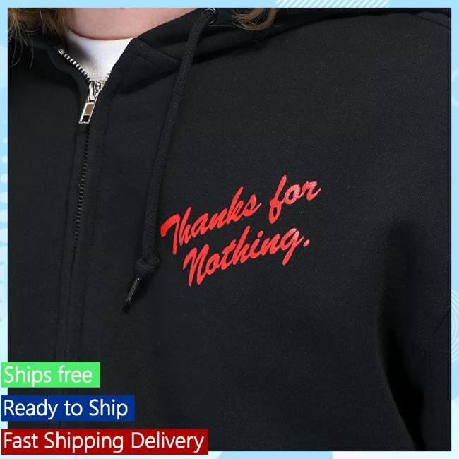Official Empyre Thanks For Nothing Black Zip Hooded Sweatshirt