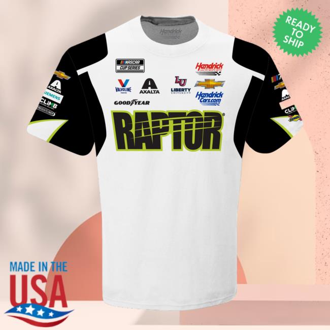 Official Nascar Store Merch Shop William Byron Hendrick Motorsports Team Collection White Axalta Sublimated Team Uniform Shirts