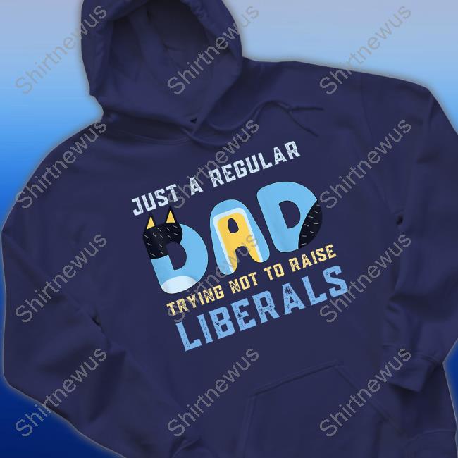 Just A Regular Dad Trying Not To Raise Liberals Hoodie Blooie