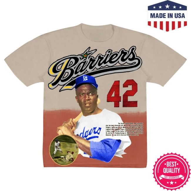 Official Barriers Worldwide Clothing Barriers Jackie Robinson Tshirt