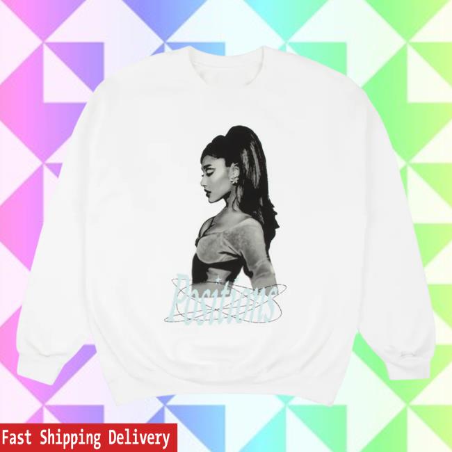 Official Ariana Grande Apparel Clothing Merch Store Positions Rewind White Crew neck Ariana Grande Shop