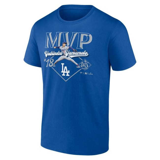 Official Men's Los Angeles Dodgers Yoshinobu Yamamoto Fanatics Royal 2025 World Series MVP Big & Tall New Shirt Mlb Shop