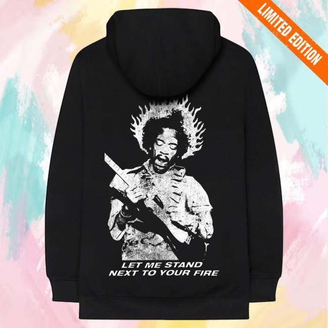 Official Jimi Hendrix Store Merch Jimi Hendrix Flame Hooded Sweatshirt