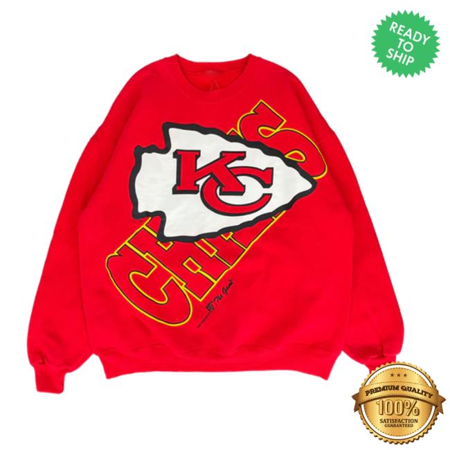 Westside Storey Vintage 90S Large Graphic Front & Back Chiefs Crewneck Sweatshirt