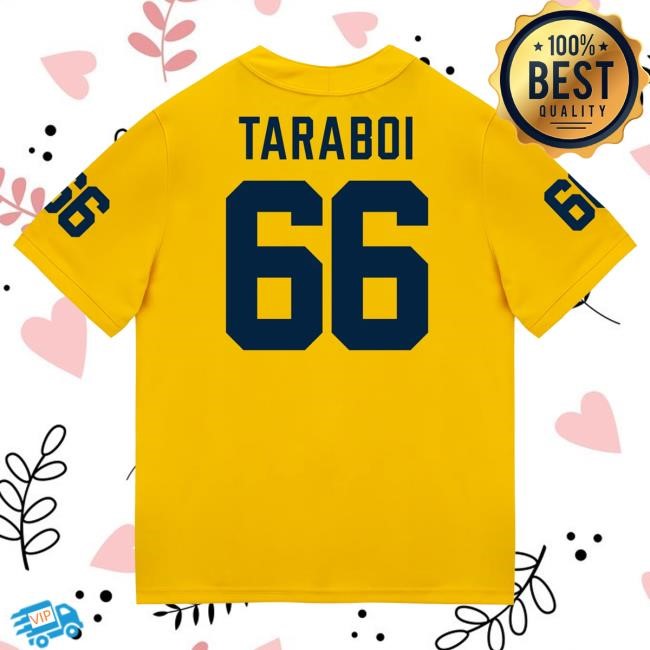 Michigan Wolverines #66 Dan Taraboi Student Athlete Maize Football Jersey Tshirt The M Den Shop Official