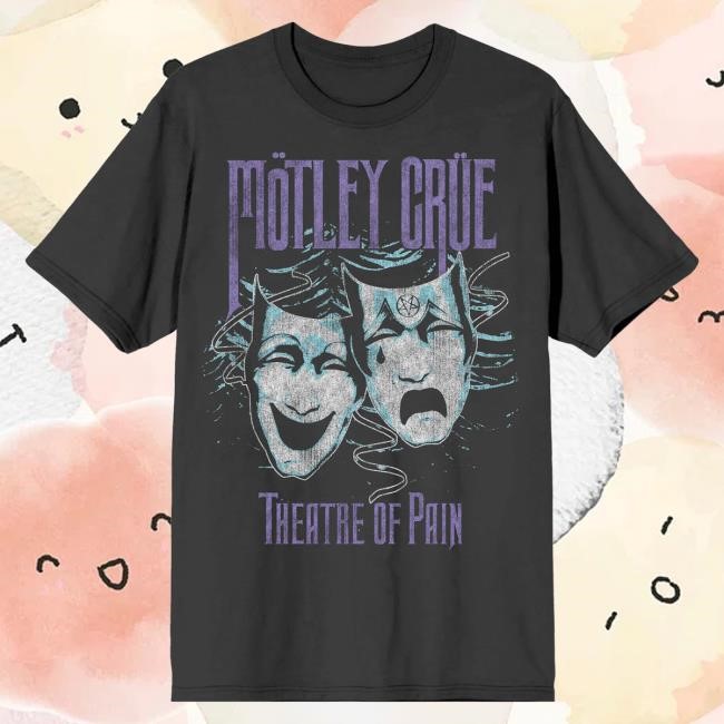Official Mötley Crüe Merch Motley Crue Theatre of Pain Charcoal Cover Tees