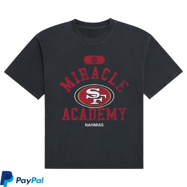 Official Fanatics Shop Store Merch San Francisco 49ers Miracle Academy Unisex Boxy Tshirt - Black by NFL