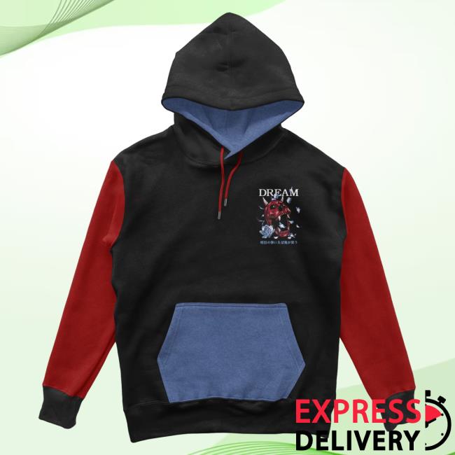 Official Dream Clothing The Demon Laughs Color Block Pull Over Hoodie Dreamclothinghq