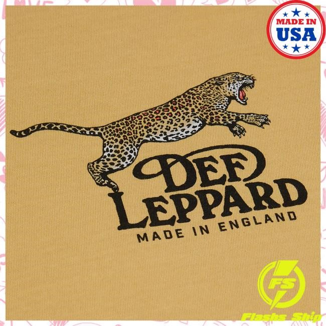 Def Leppard Made In England Leopard T-Shirt Fan Gear