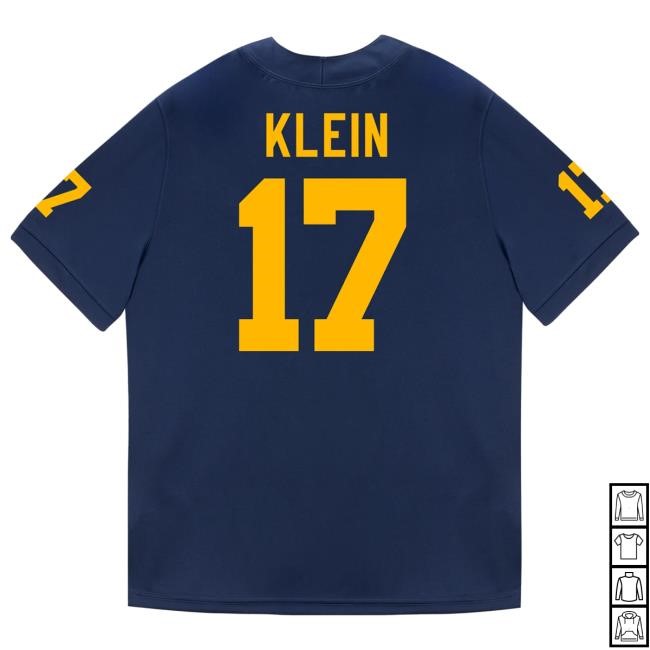 The M Den Michigan Wolverines #17 Marlin Klein Student Athlete Blue Football Jersey T Shirt