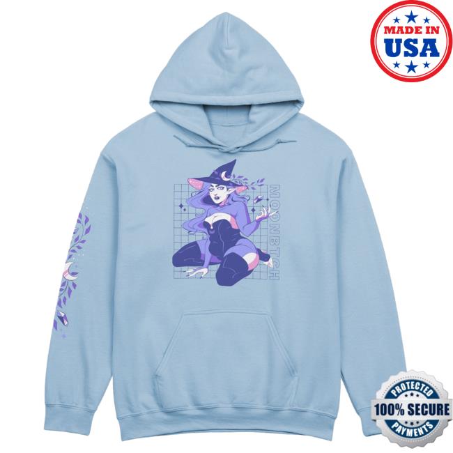 Official Moonbtch Merch Store Crystal Pinup New Hoodie Light Blue