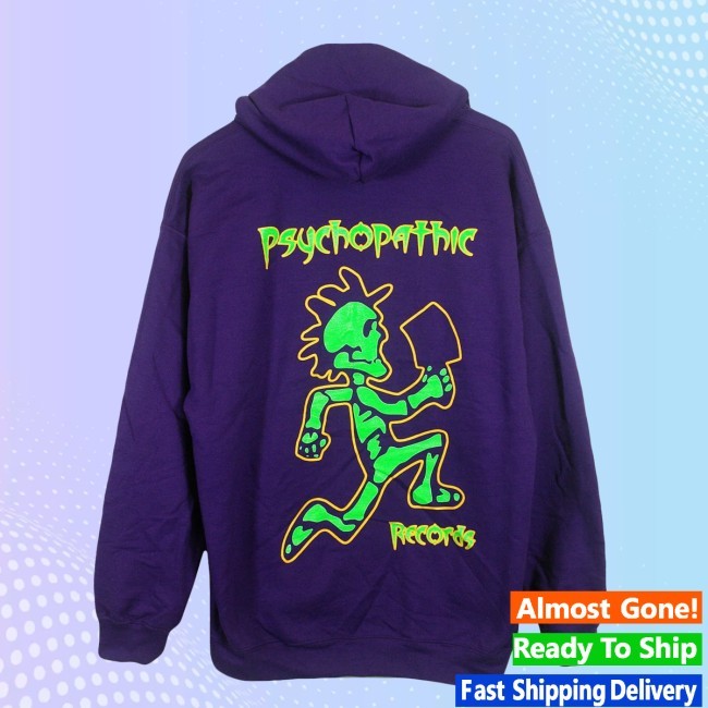 Psychopathic Records Skeleton Hatchetman Purple Hoodie Insane Clown Posse Merch