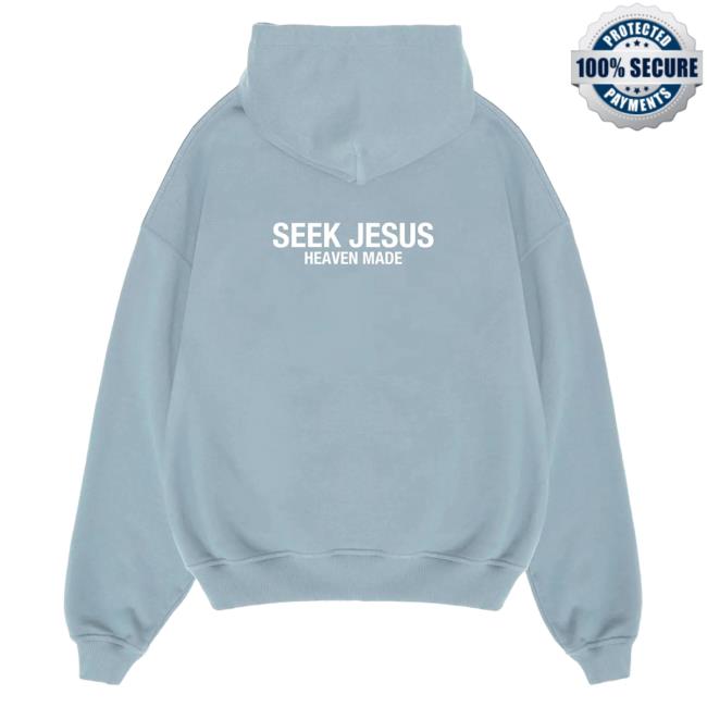 Official Seek Jesus Merch Store Seek Jesus Seek Jesus X Heaven Made Hood Light Blue Seek Jesus Apparel Clothing SeekJesus