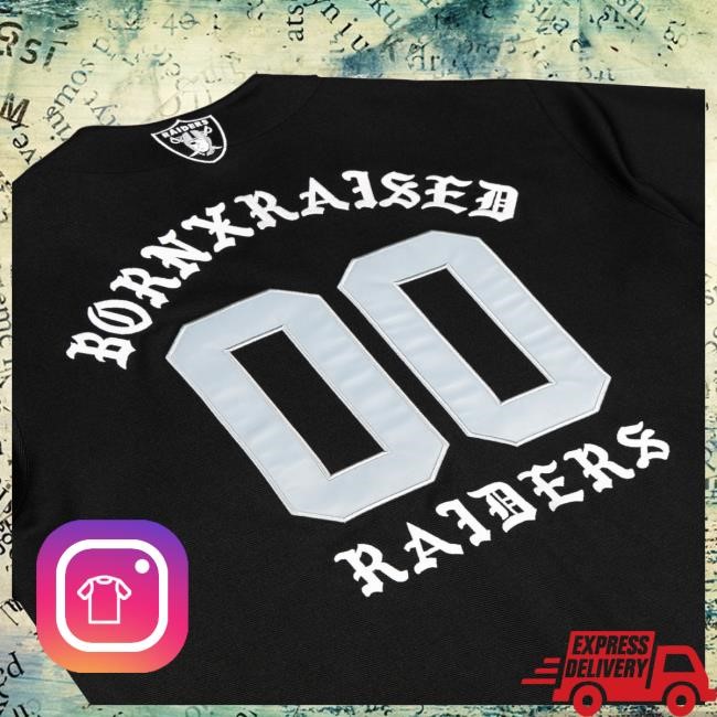 Unisex Las Vegas Raiders Born x Raised Black Baseball Fashion Jersey Top Shirt NFL Shop Store
