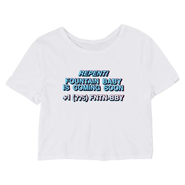 Official Interscope Records Merch Store Amaarae Fountain Baby Crop Top White T Shirt