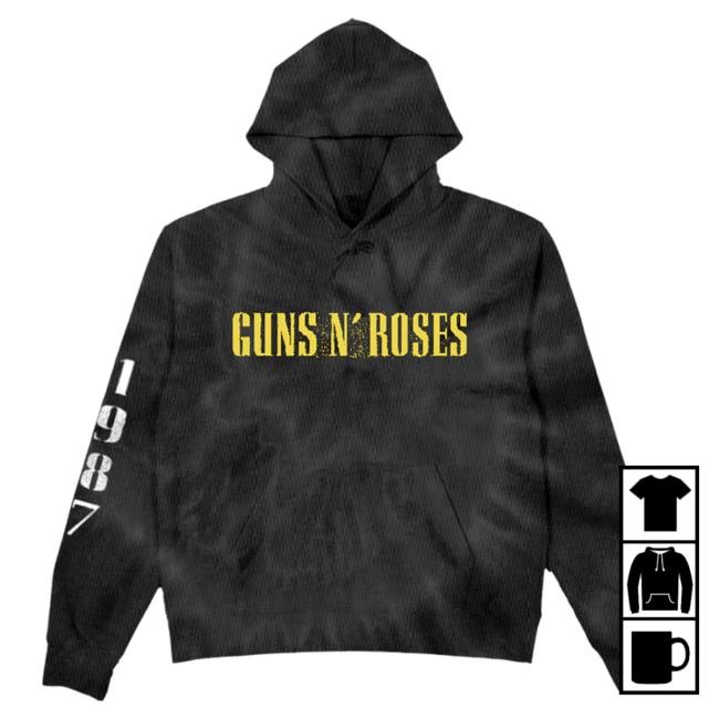 Officia Gnr Merch Clothing Store Shop Guns N’ Roses Gn'r Black Tie Dye Pullover Sweatshirt Gnrmerch