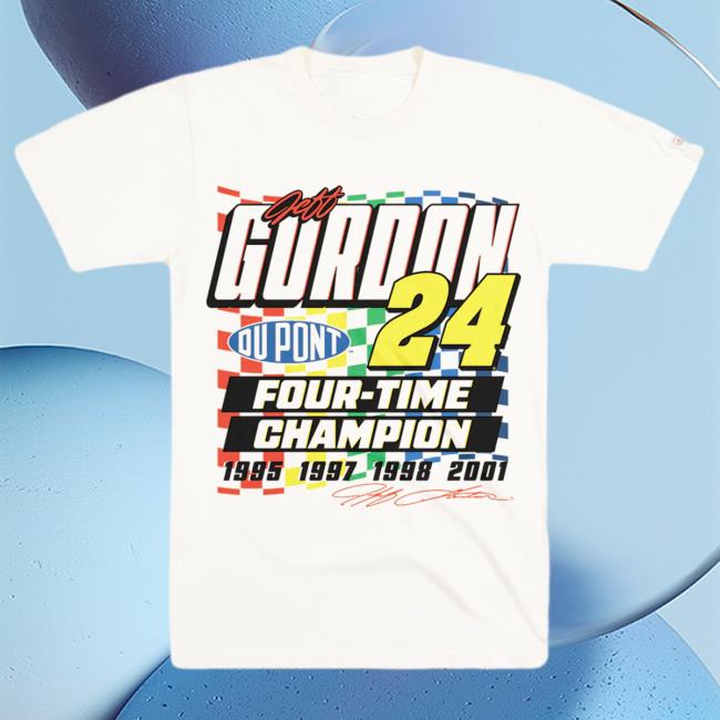 Retro Jeff Gordon Dupont Four-Time Champion Tee Shirt