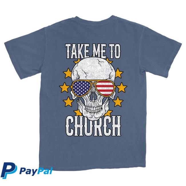 Eric Church Take Me To Church Tees - Blue | Eric Church Official Merch Store Shop