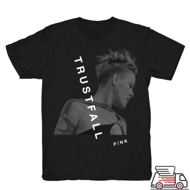 Pink Official Merch Store Shop Trustfall Black Short Sleeve TShirt