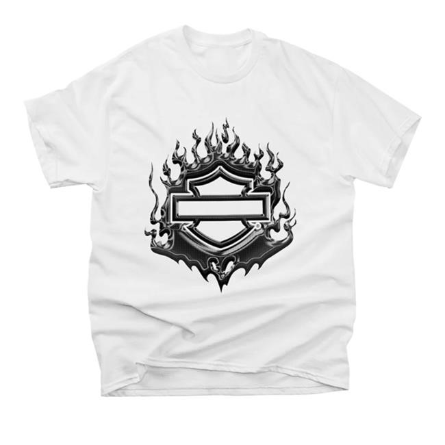 Official Shop Post Malone Post Malone X H-D Flaming Bar & Shield White Shirts