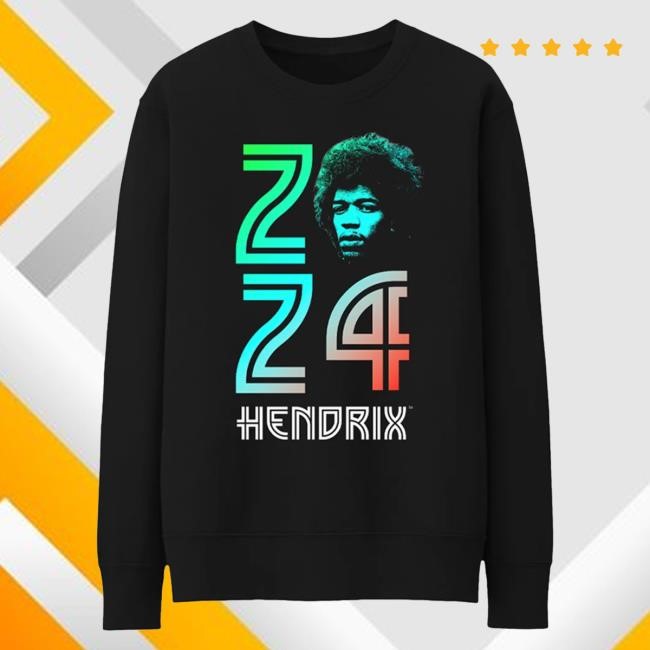 Jimi Hendrix 24 Hendrix Black Long Sleeve Tee