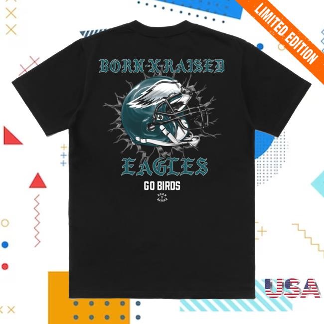 Born X Raised + Philadelphia Eagles Helmet New Tee