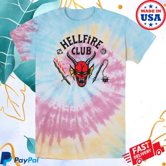 Official Kohls Apparel Clothing Store Shop Merch Licensed Character Stranger Things Hellfire Club Logo Tie Dye T Shirt
