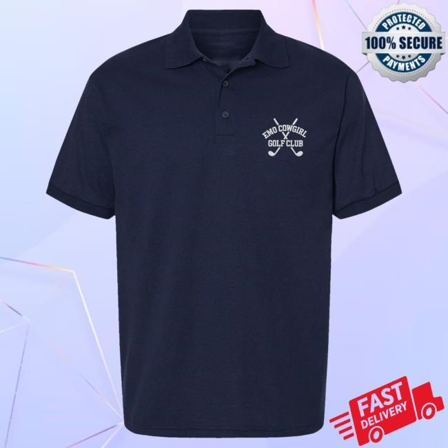 Official Megan Moroney Men’S Emo Cowgirl Golf Club Polo Navy Tee