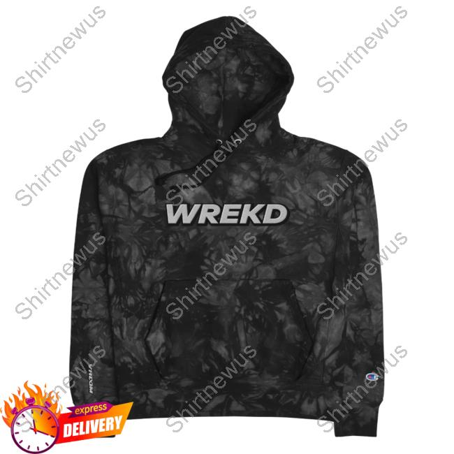 Official Wrekd X Vroom Unisex Champion Tie-Dye Sweatshirts Black