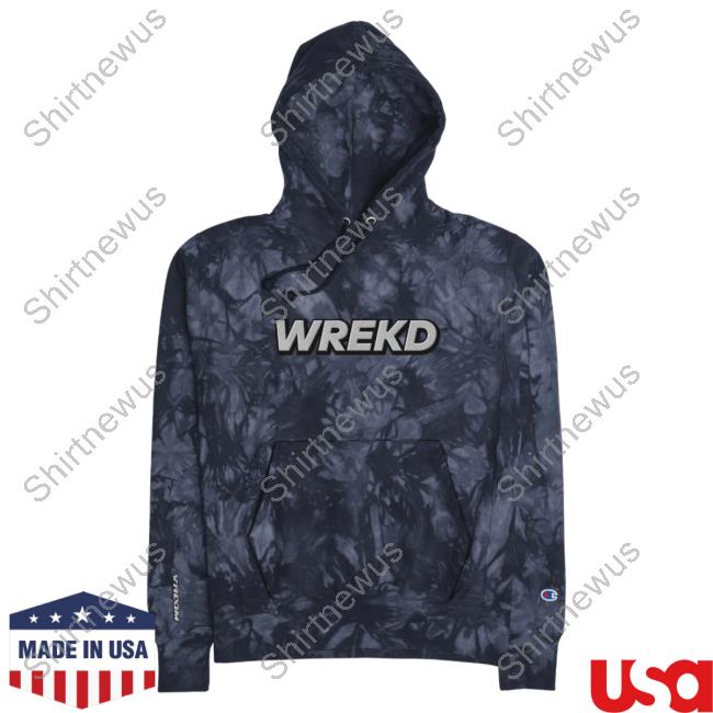 Official Wrekd X Vroom Unisex Champion Tie-Dye Sweaters Navy