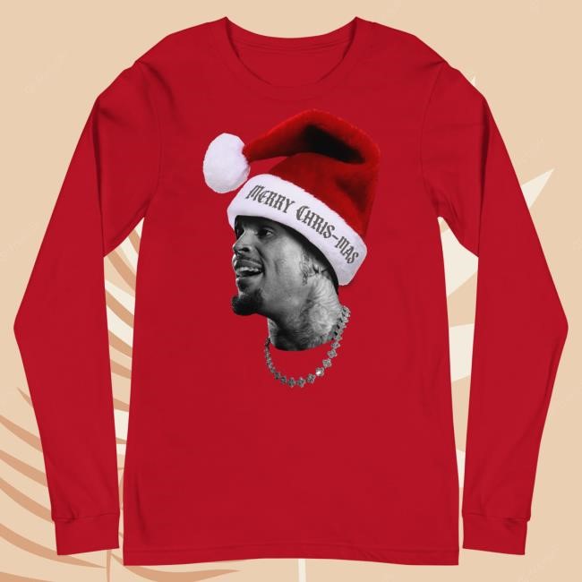 Official Chris Brown Merch Store Merry Chris-Mas Big Head LongSleeve