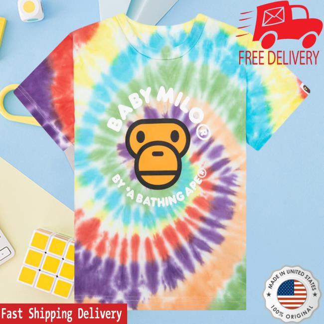 Official Feature Merch Store Shop A Bathing Ape Baby Milo Tie Dye T Shirt - Orange Feature Apparel Clothing