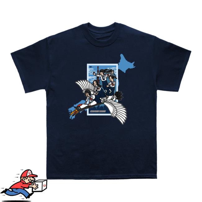 Atarashii Gakko Merch Navy Crane Tee Shirt