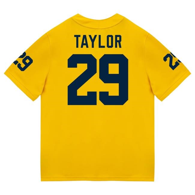 Michigan Wolverines #29 Chase Taylor Student Athlete Maize Football Jersey Shirts The M Den Shop