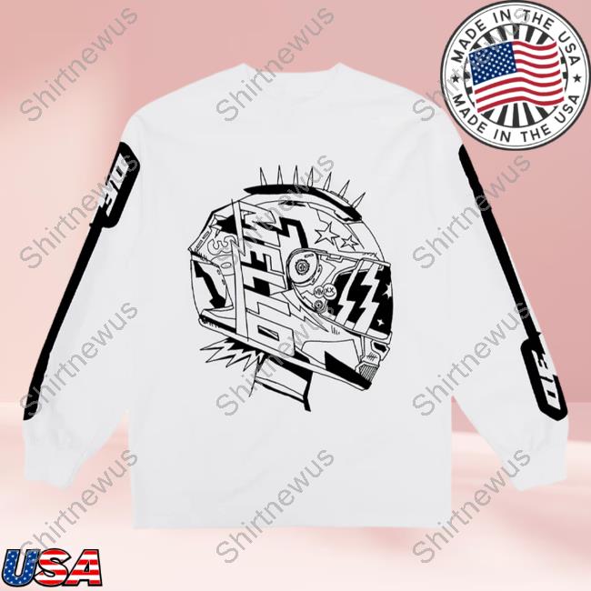 Official Marshmello Music Clothing Store Shop Racing Helmet L/S Sweaters White Marshmellomusic Merch