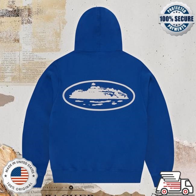Official Corteiz Island Zip Pullover Hoodie [Navy]