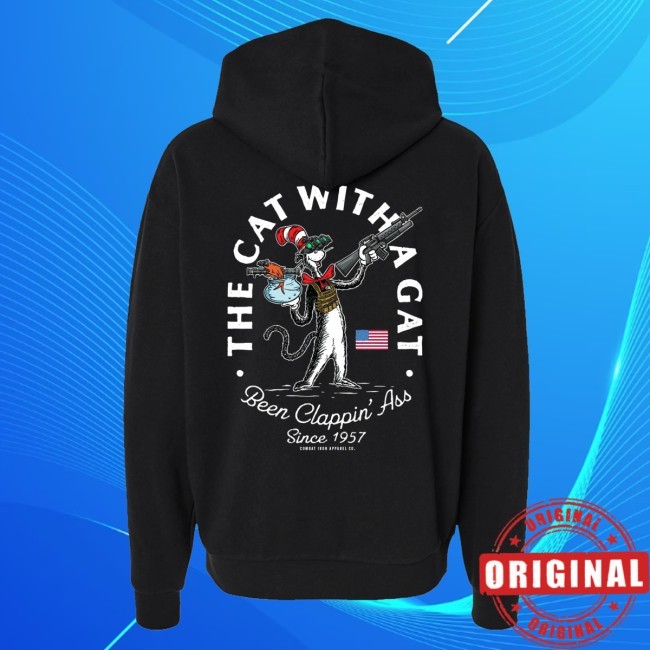 Combatironapparel Cat With A Gat Remix Men's Hoodie