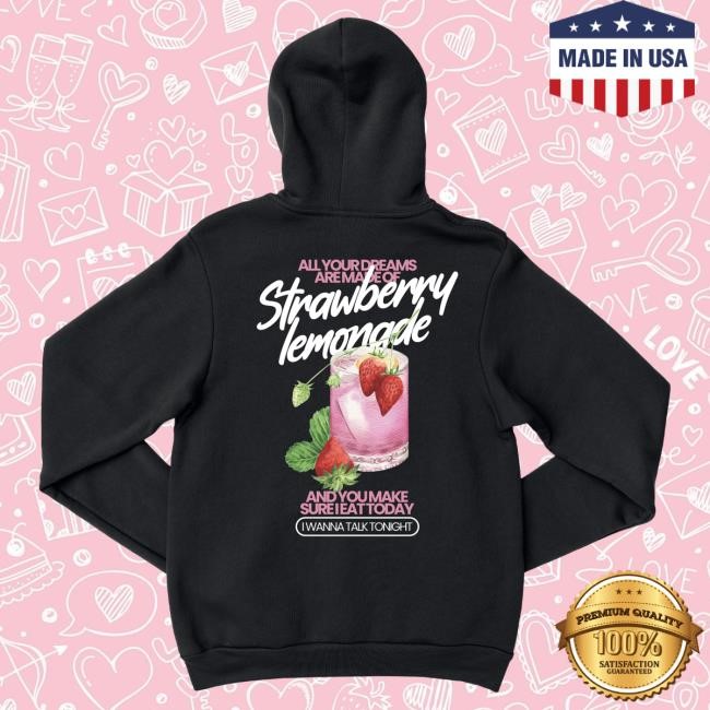 Official Day Of The Moon Store Shop Strawberry Lemonade Popover Sweatshirt