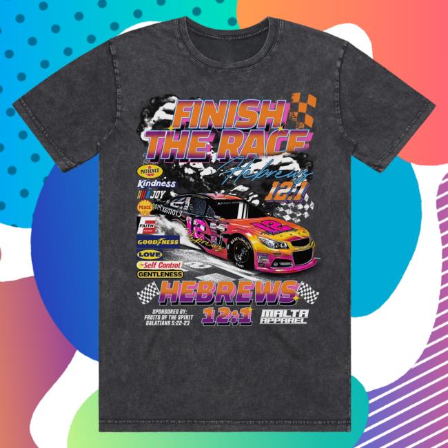 Official Malta Apparel Clothing “Finish The Race” Stone Wash Attractive Shirt